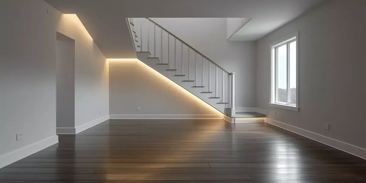 Staircase Tread Underside Cove Lighting